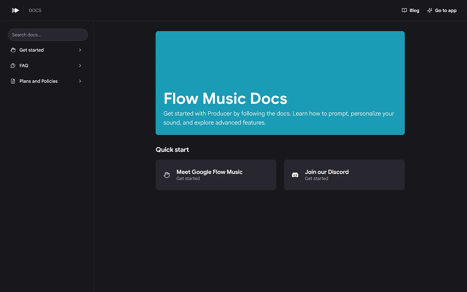 Flow Music documentation covering prompts, credits and generation limits