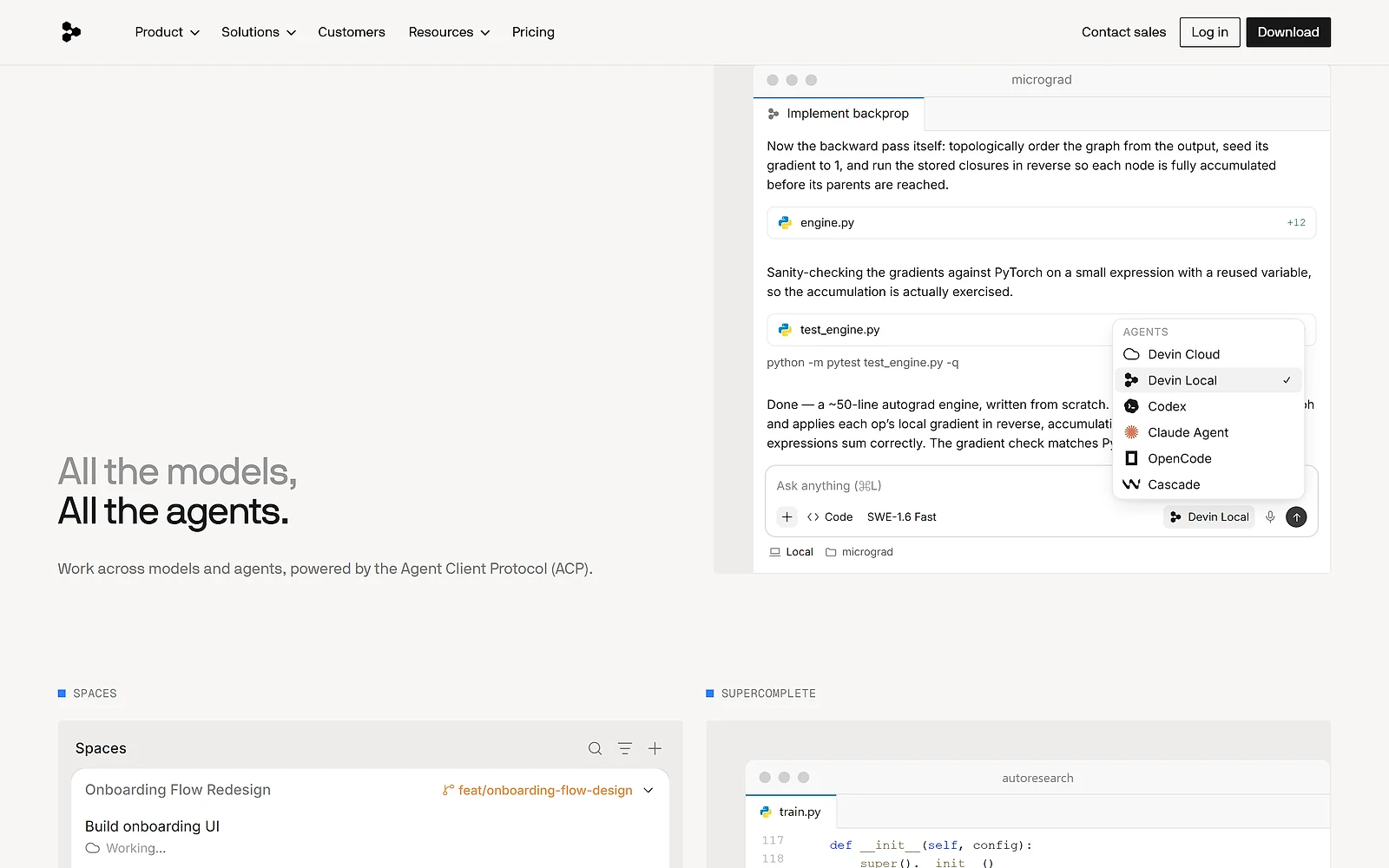 Devin Desktop interface showing its coding agent at work