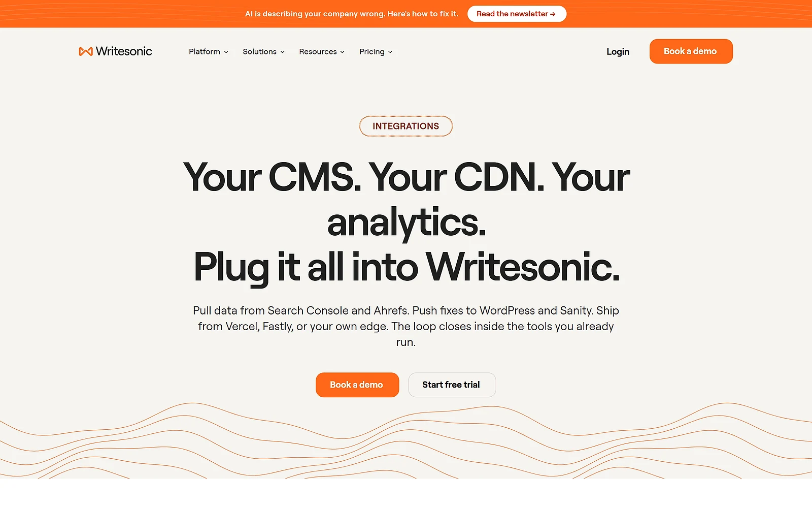 Writesonic integrations with Google Analytics, Search Console, Looker Studio, Keyword Planner and WordPress